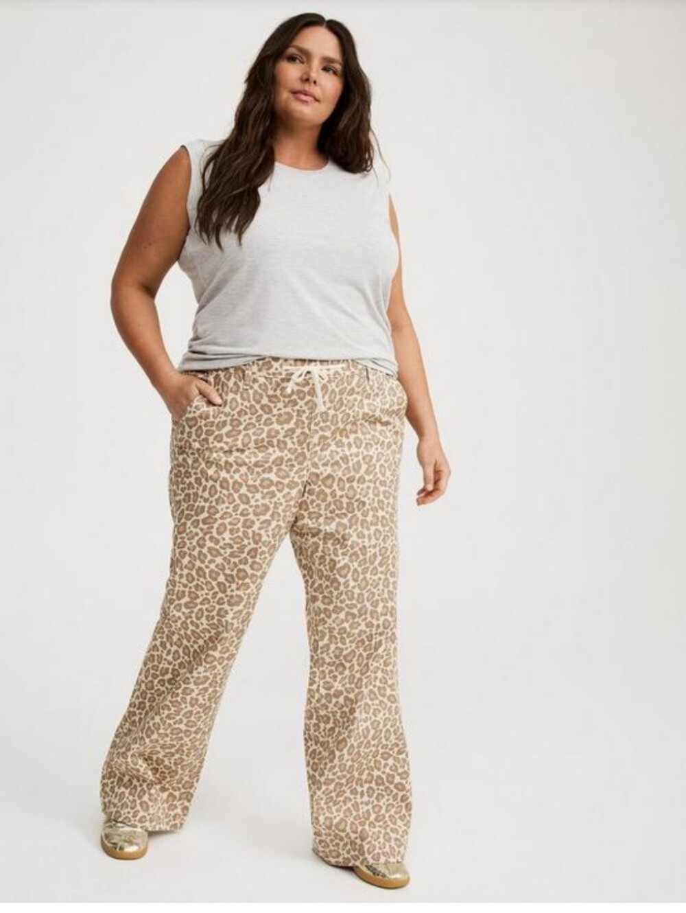 Torrid Beige & Taupe Leopard Wide Leg Pants